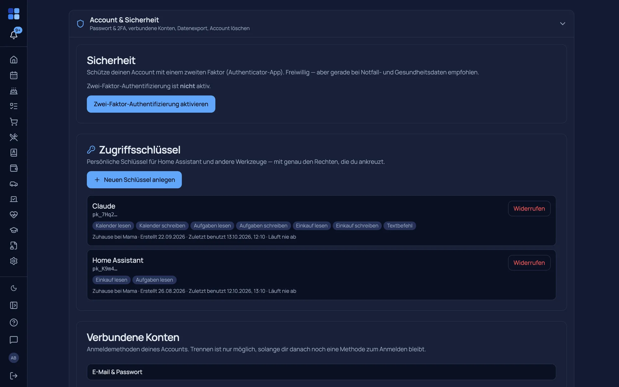 Privacy – hosted in the EU, 2FA, export & deletion, no trackers