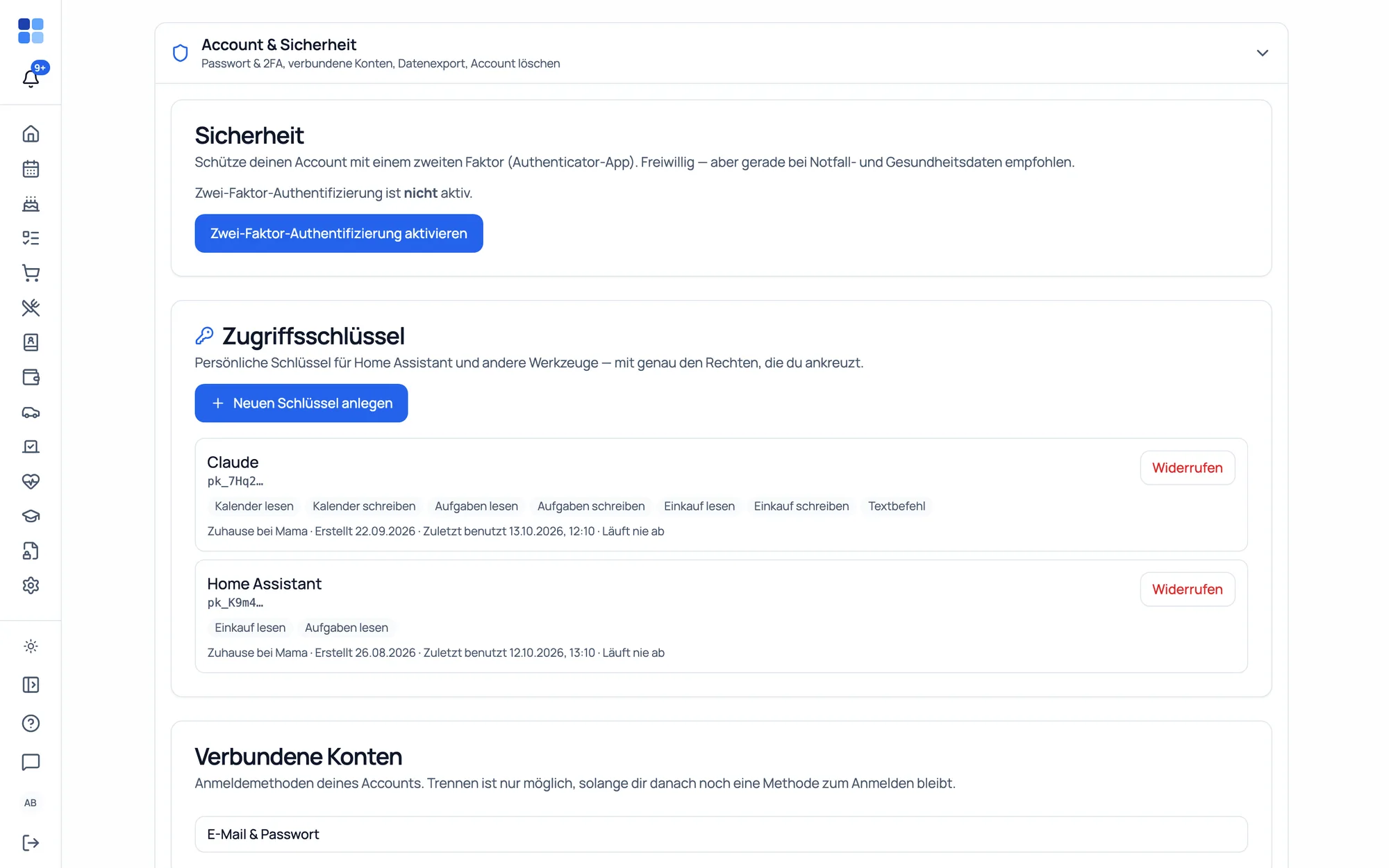 Privacy – hosted in the EU, 2FA, export & deletion, no trackers