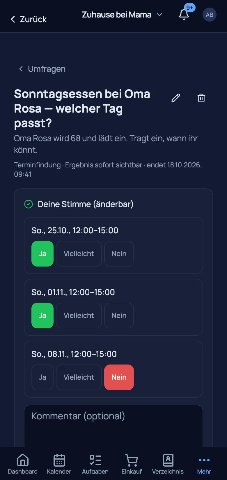 Polls – find a date, rate, and see the live result